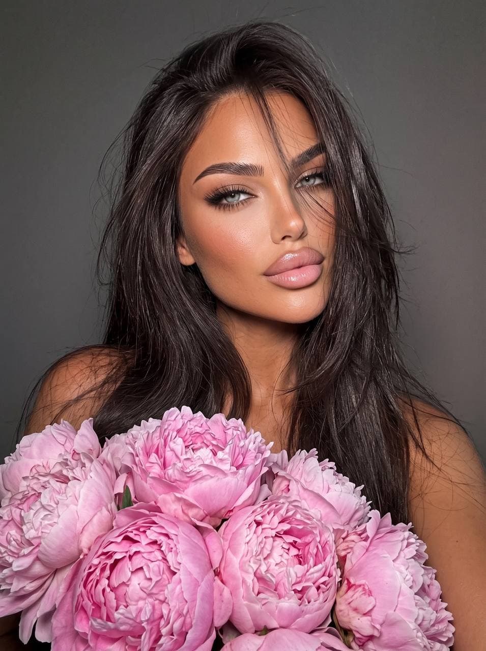 Selfie floral estético