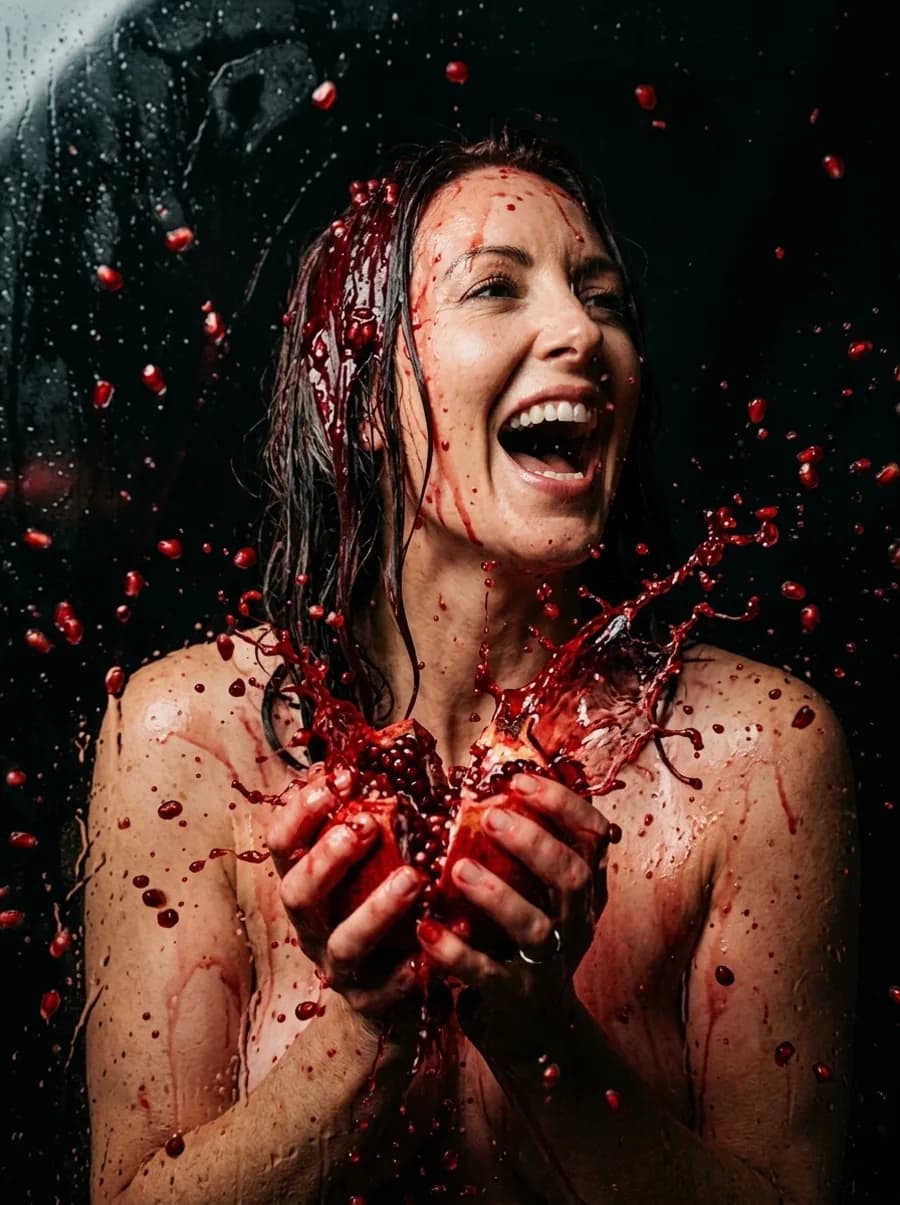 Surreal Cinematic Pomegranate Portrait